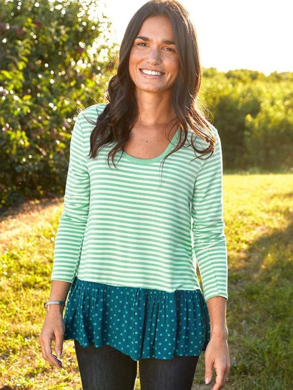 Womens Matilda Jane Wonderment Talk Tomorrow Tunic Top Size Large Polka Dot